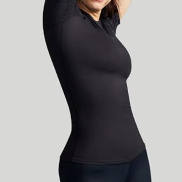 TOMMIE COPPER Women Shoulder Support, Posture Compression Shirt Sz L Black - Picture 6 of 12